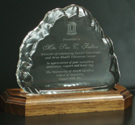 Glass Award on Wooden Base