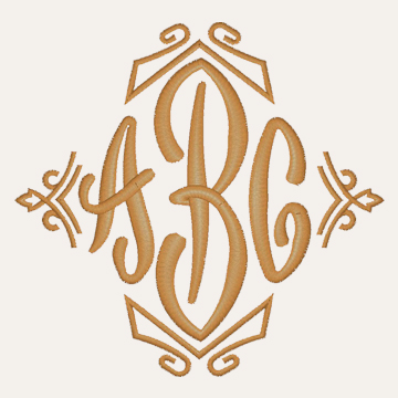 End Scroll Monogram with Border