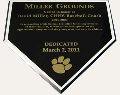 laser engraved homeplate plaque